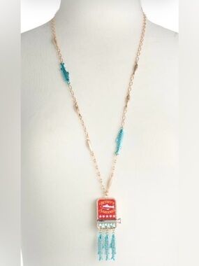 BETSEY JOHNSON Mermaid Jewels Sea Life Sardine Tin Pendant Long Necklace NEW NWT